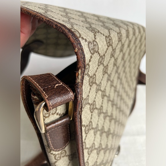 Vintage 70s Gucci Horsebit Print Flap Shoulder Bag - Picture 13 of 16